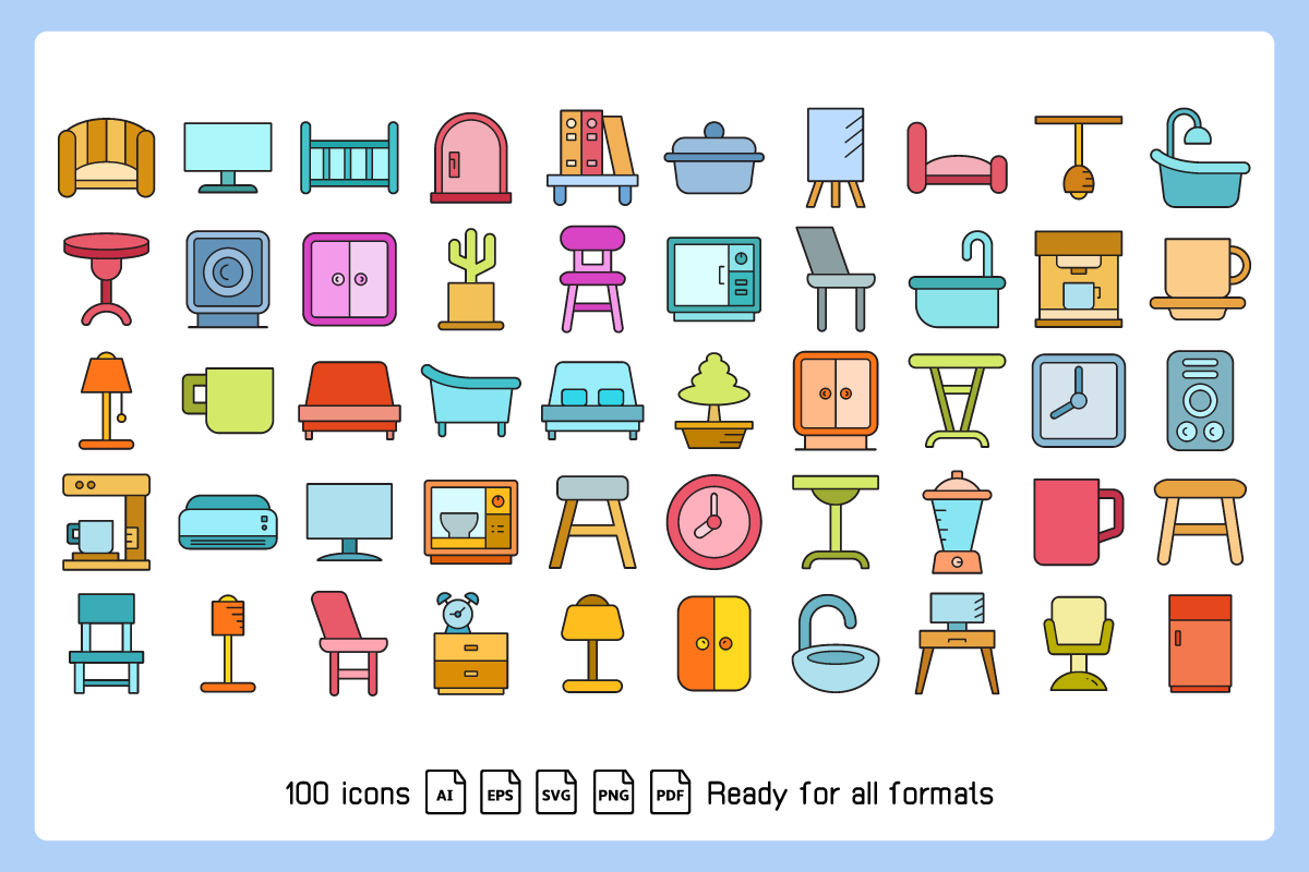 Furniture & Home Appliance Icons Set, an Icon by Designfour (Photo 3 of 6)