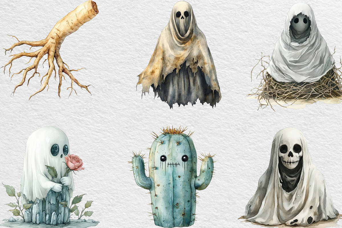 Haunted Desert Ghosts Clipart, an Illustration by Black Bird Studio (Photo 5 of 6)