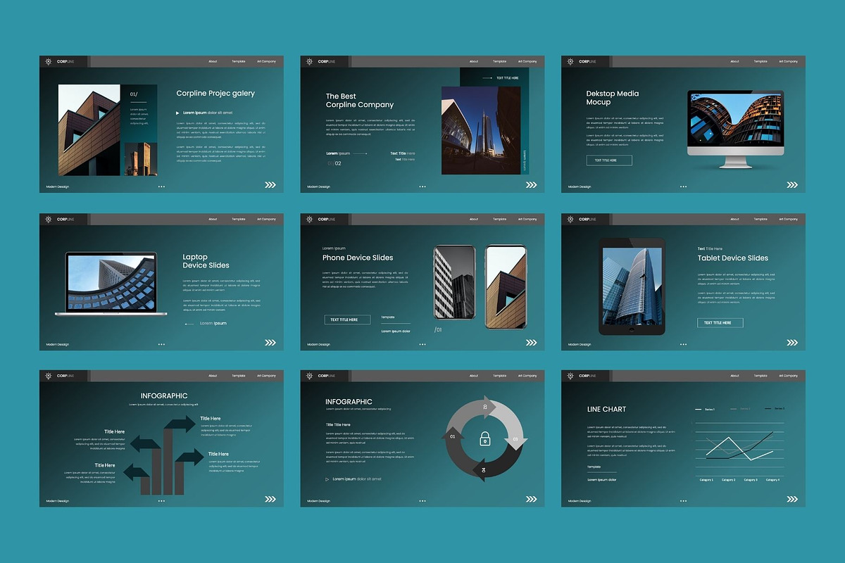 CORPLINE  Business PowerPoint, a Presentation Template by Rizki Herdian (Photo 4 of 6)