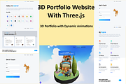 3D Portfolio Template Website, a React Template by WebMasteryStudio (Thumbnail 1 of 7)