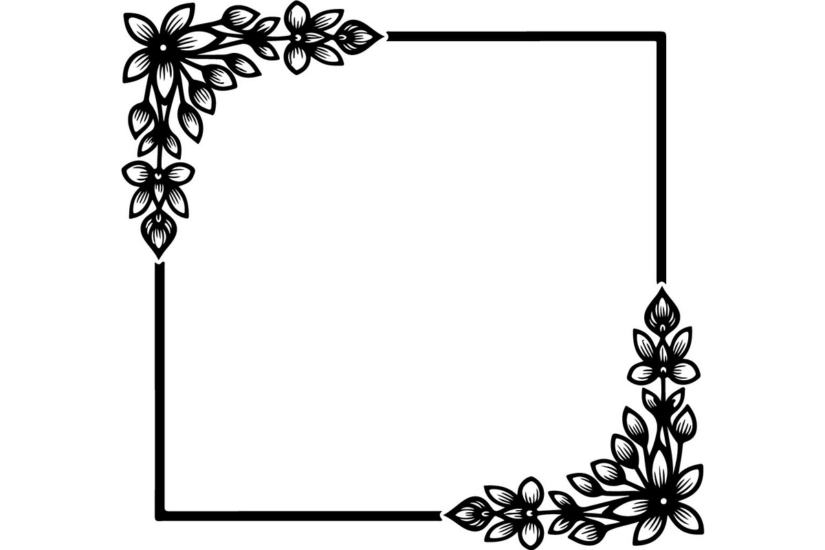 Black Floral Wreath Frame Set, an Illustration by Designer_Momina (Photo 10 of 20)