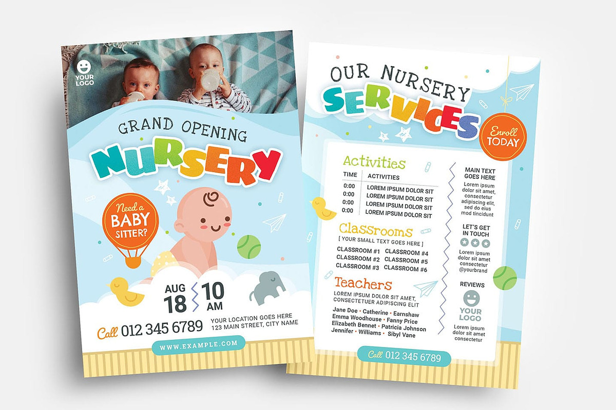 Children’s Nursery Flyer Templates, a Flyer Template by BrandPacks (Photo 1 of 8)