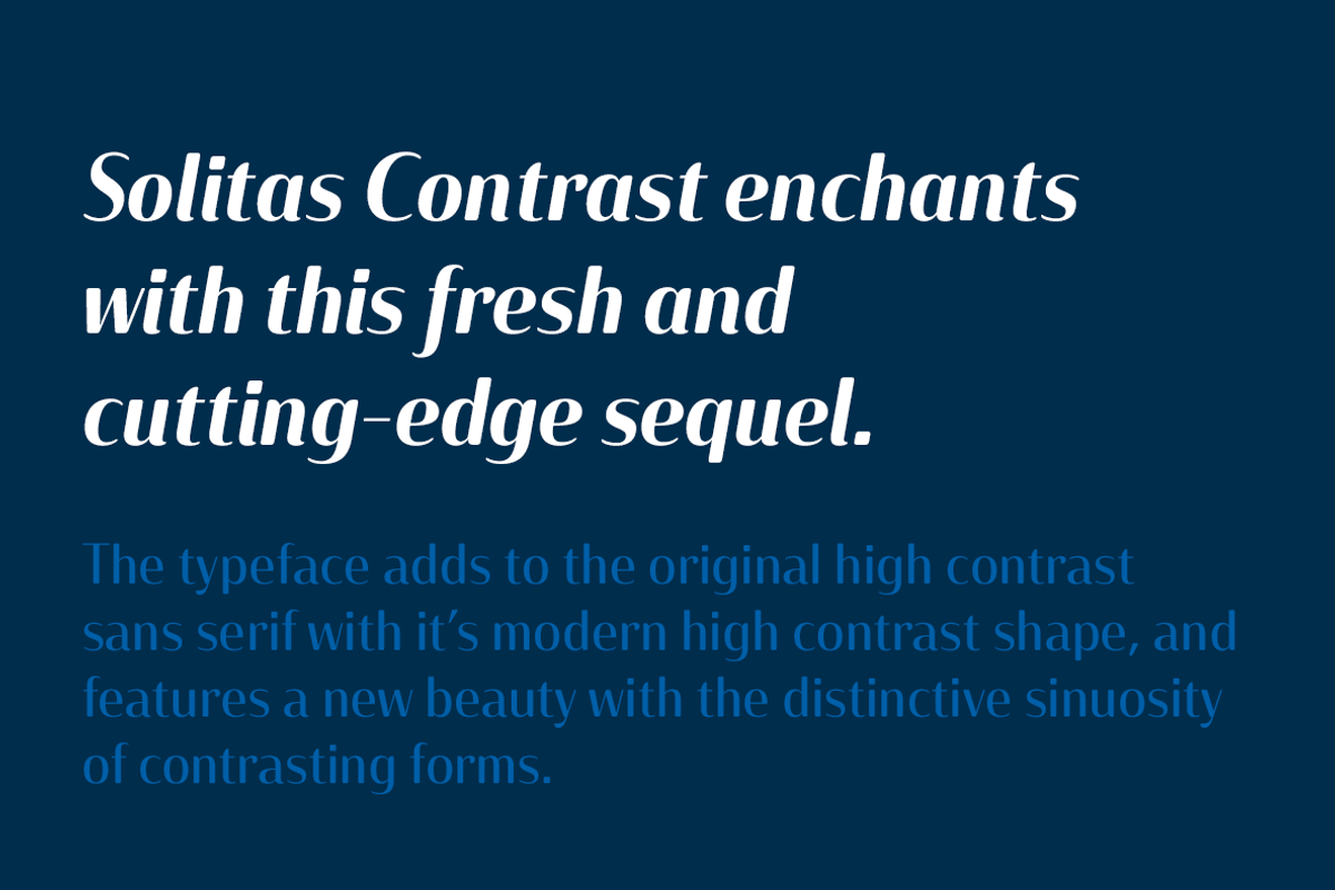 Solitas Contrast, a Sans Serif Font by insigne (Photo 2 of 5)