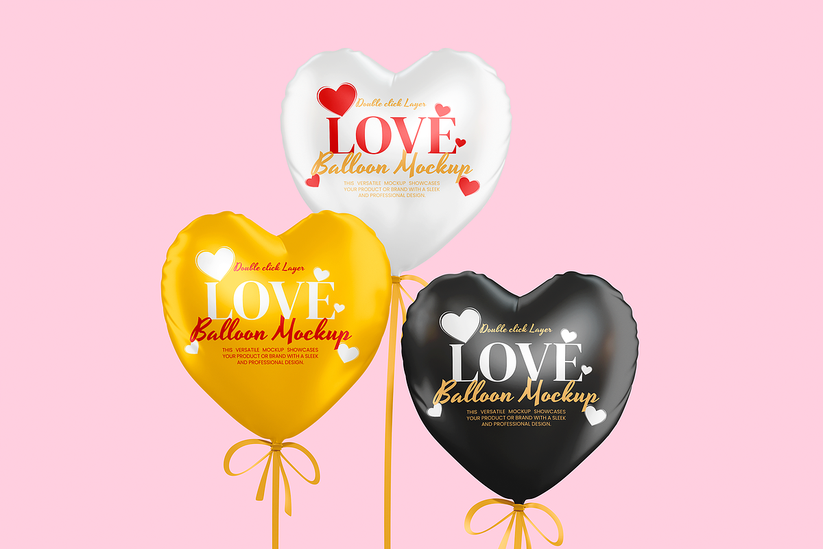 Love Balloon Mockup, a Merchandise Mockup by Permadi Creative (Photo 3 of 3)