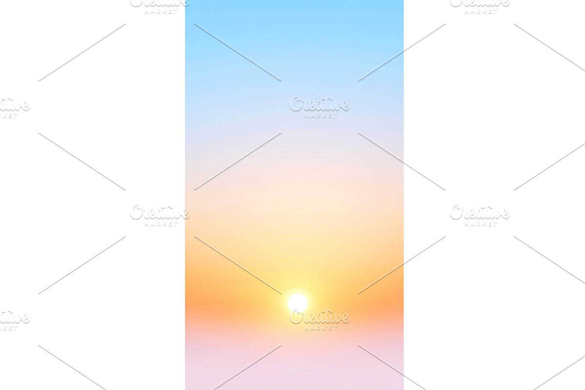 Calm sunrise with soft sky gradients, an Illustration by Lermont51