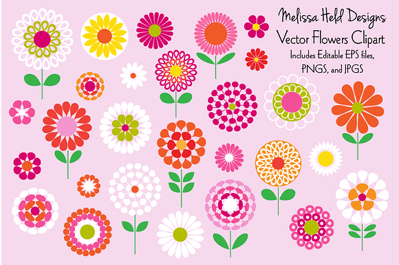 Vector Flowers Clipart