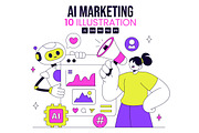 10 AI Marketing Vector Illustration, a Technology Illustration by denayunebgt (Thumbnail 1 of 4)