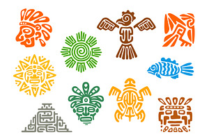 Mayan Aztec Totems, Mexican