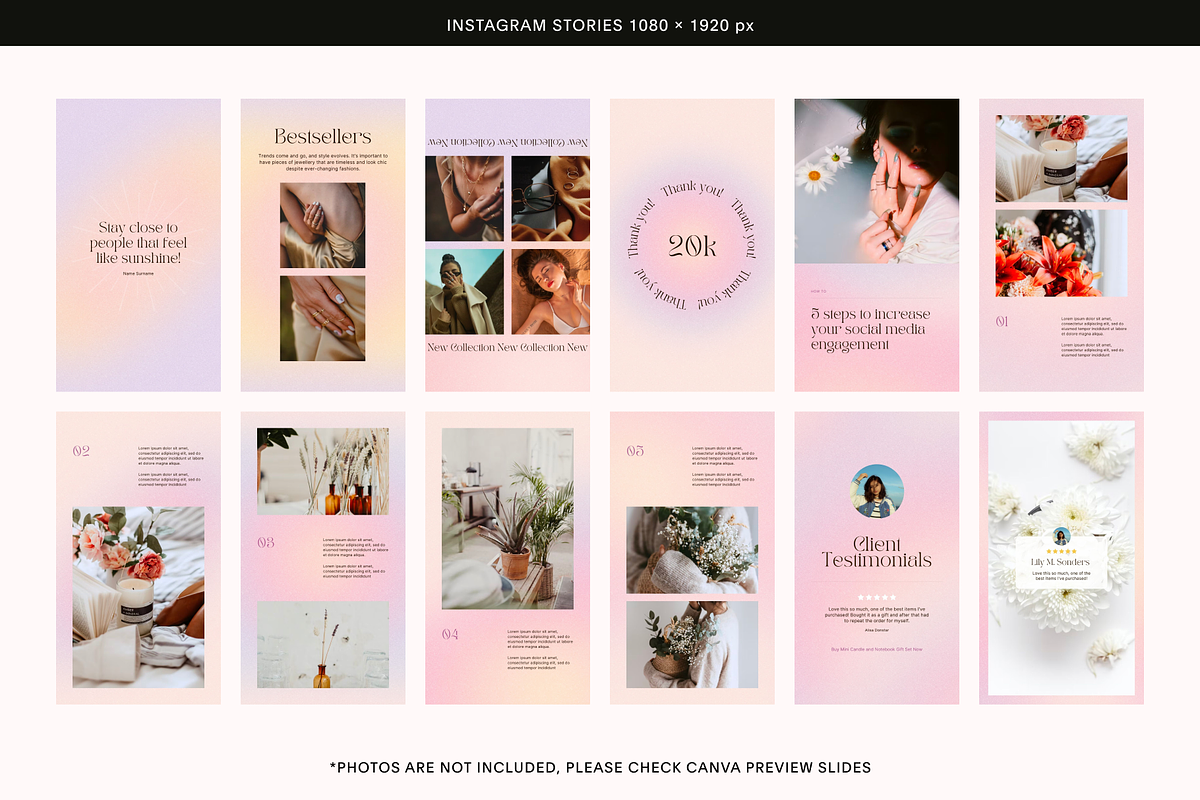50 Pink Instagram Gradient Stories, a Social Media Template by Studio K (Photo 7 of 8)