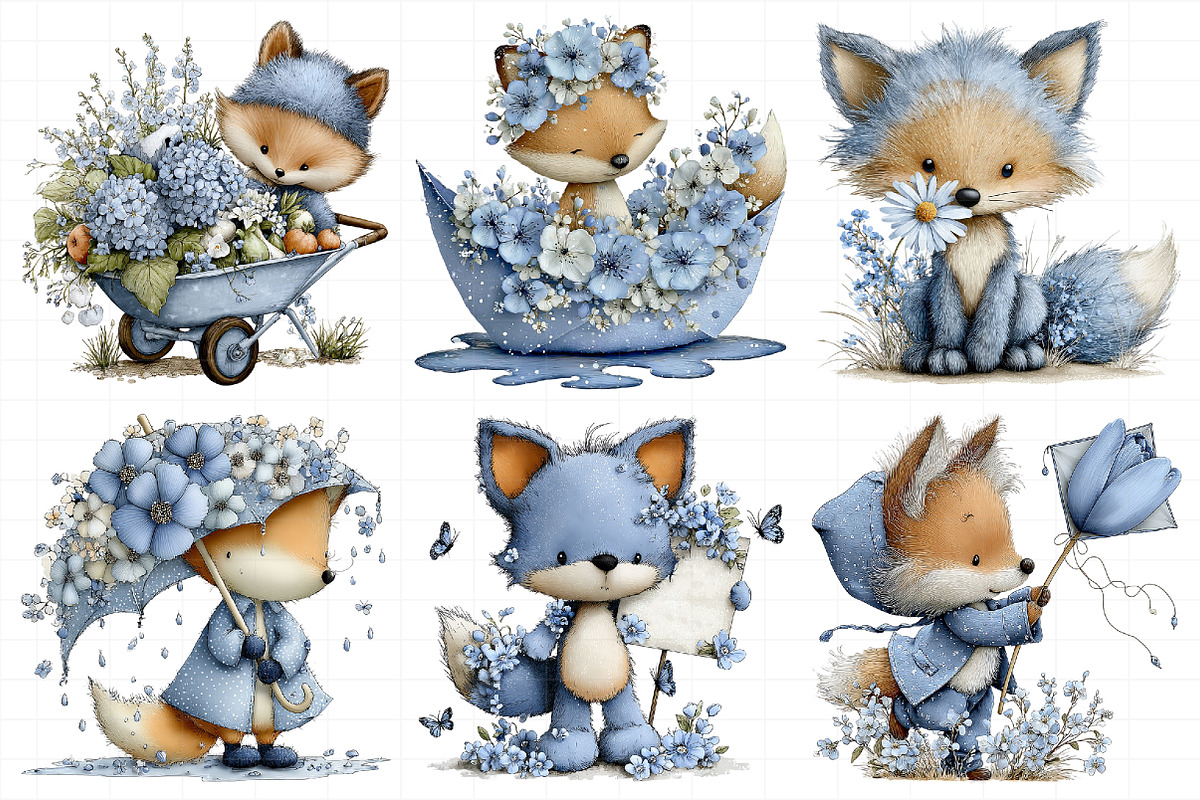 Whimsical Spring Fox Clipart, an Illustration by Daily.Designs (Photo 4 of 8)
