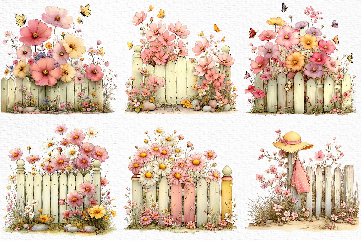 Summer Funny Fence Clipart, an Illustration by Craft Nest (Photo 5 of 12)