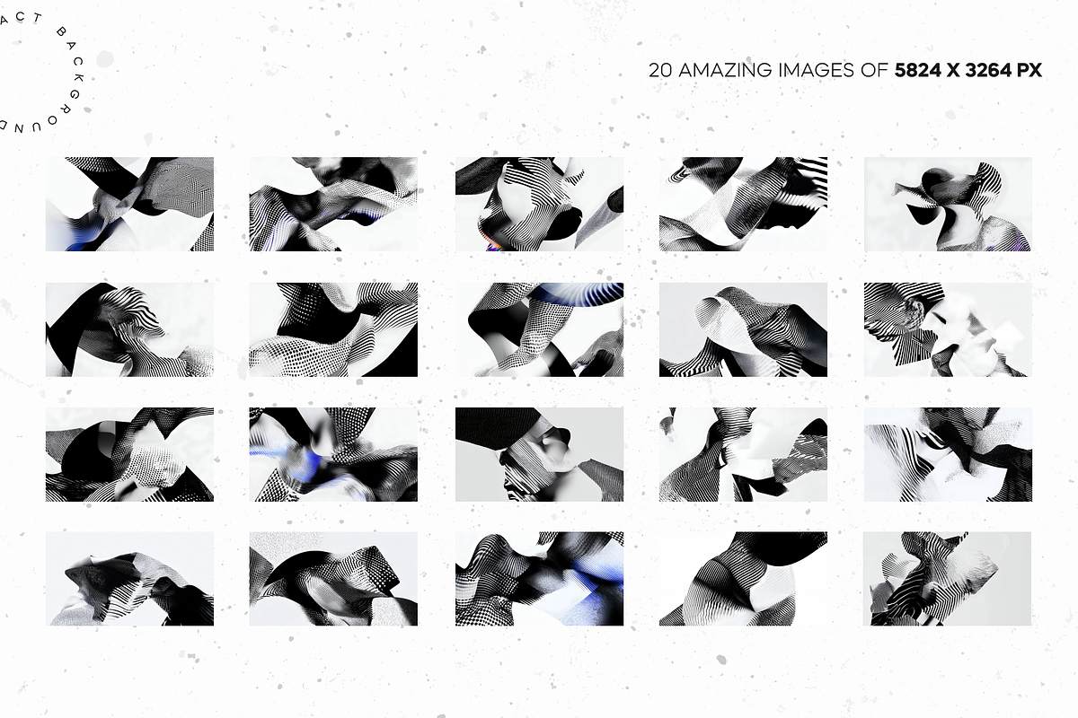 Monochrome Abstracts Backgrounds Set, a Background Graphic by Lumeno (Photo 2 of 4)