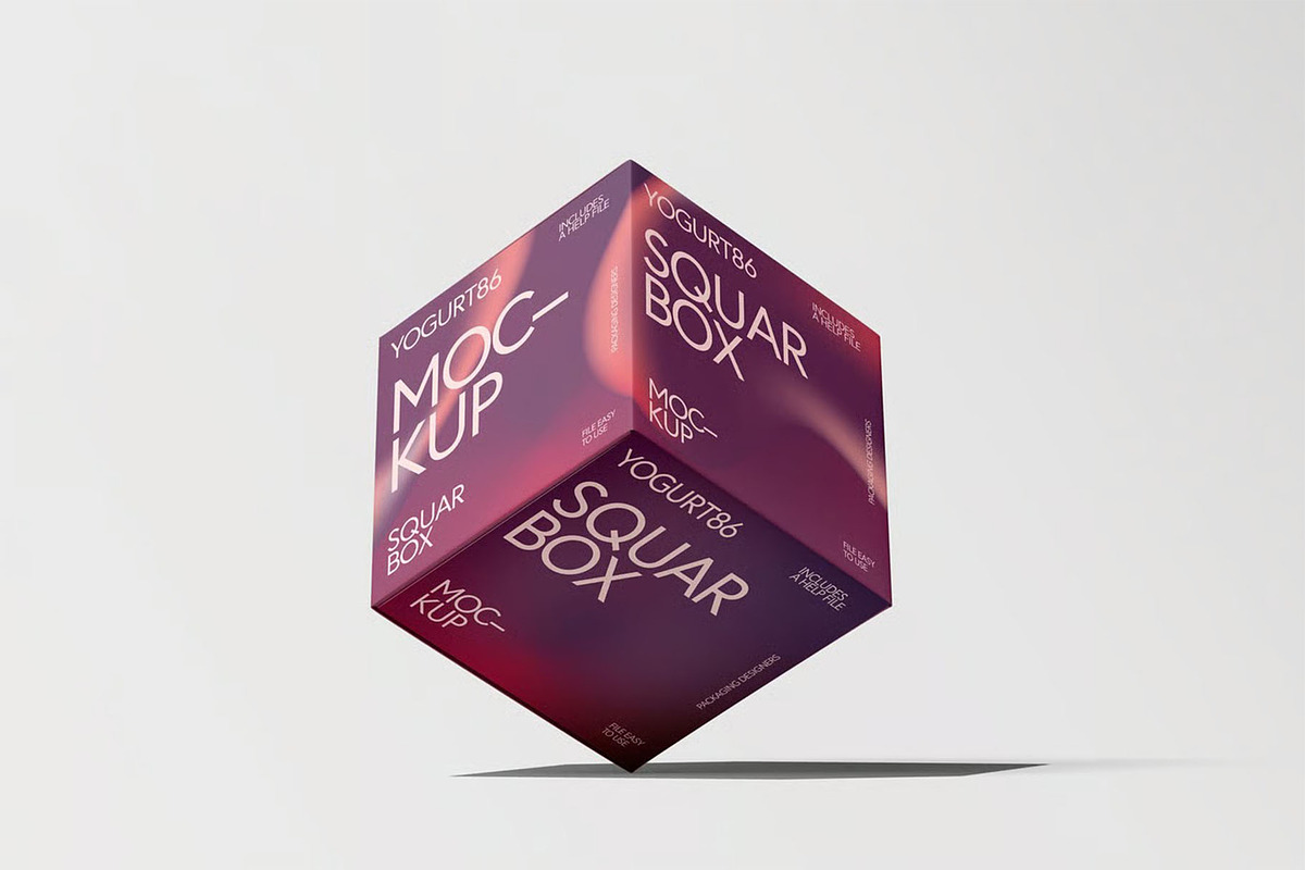 Square Cardboard Box Mock-up, a Packaging Mockup by zippypixelstudio (Photo 5 of 12)