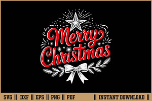 Merry Christmas Holiday Quote SVG, a Seasonal Illustration by Handy Arts Studio