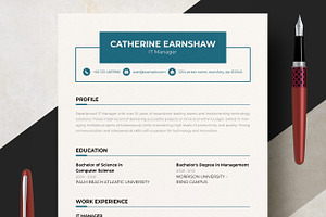 IT Manager CV Template Design