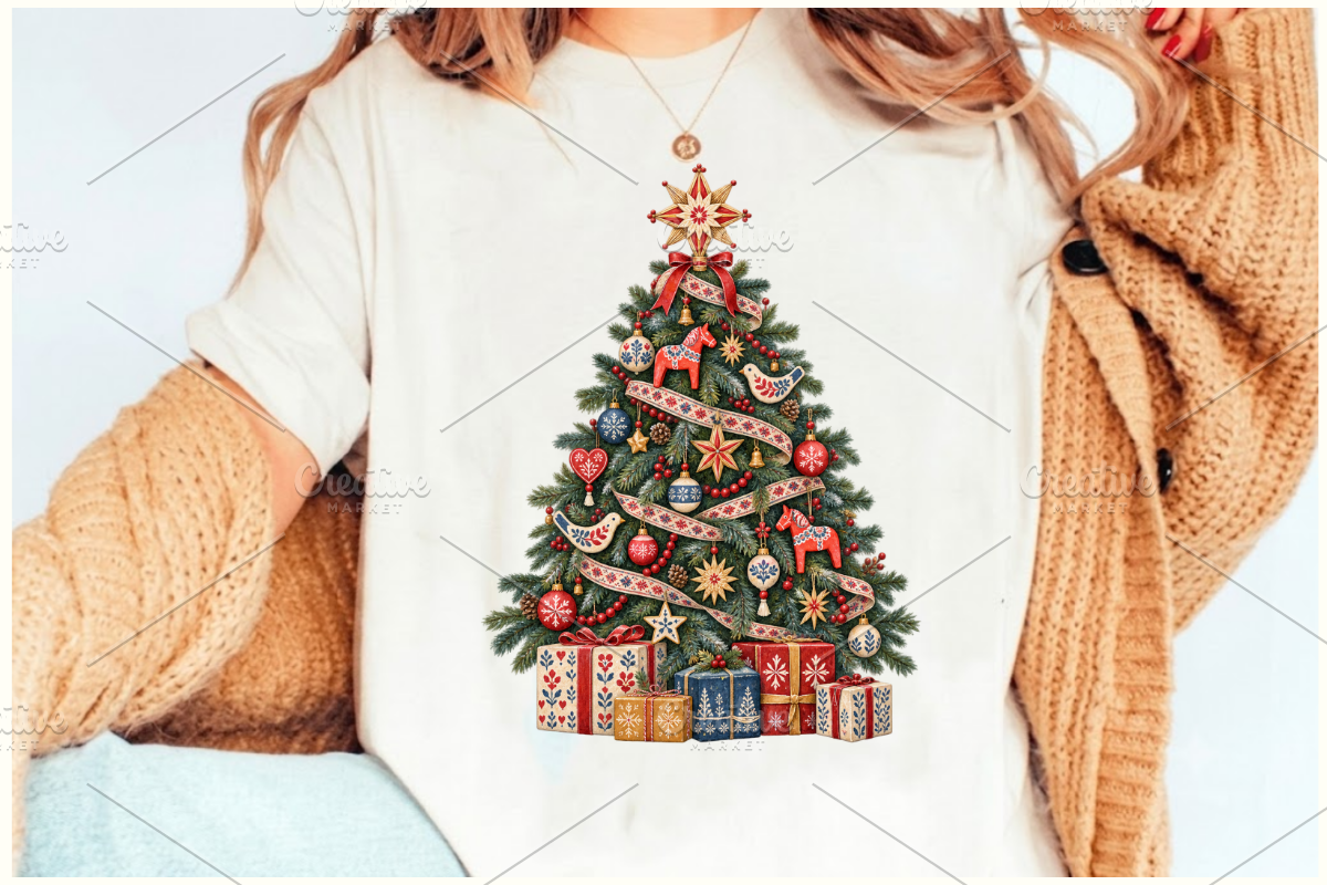 Hand Painted Christmas Tree Bundle, a Seasonal Illustration by Ink Gallery (Photo 9 of 11)