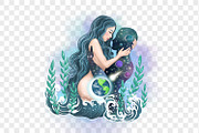 Yoga meditation woman spiritual set, an Illustration by PatapovaVika (Thumbnail 7 of 9)
