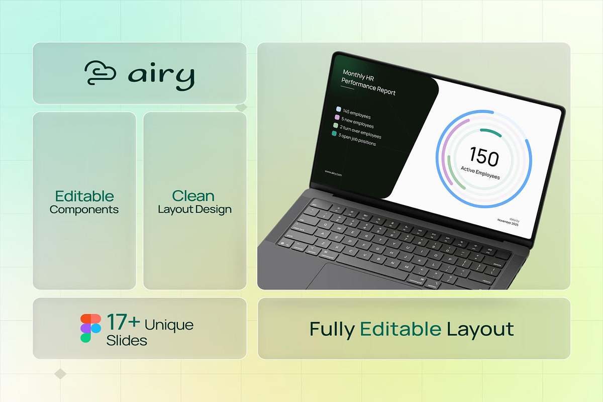 Airy Modern HR People Analytics, an UI Kit Template by Creative Perspective (Photo 2 of 7)