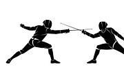 An elegant Fencing Duel Silhouettes, an Illustration by Amazin_art (Thumbnail 16 of 31)