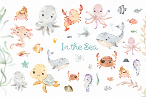 In The Sea. Watercolor Collection