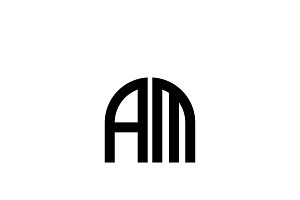 AM Logo Design Vector Template