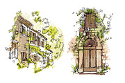 Set of Old Street landscapes, a Texture Illustration by Penndpaper (Thumbnail 5 of 5)