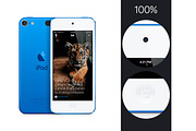 iPod Touch 6G (2015) vector MockUp, a Product Mockup by Alex_Yanko (Thumbnail 3 of 5)
