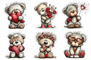 Valentine Teddy Bear Clipart, an Illustration by Daily.Designs (Thumbnail 6 of 8)