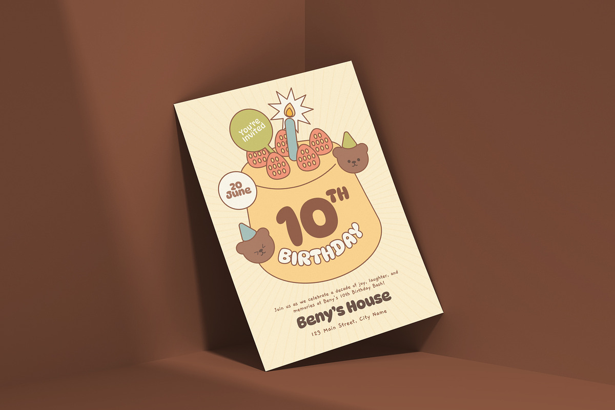 Mini Cake - Birthday Invitation, an Invitation Template by VUNIRA (Photo 2 of 2)