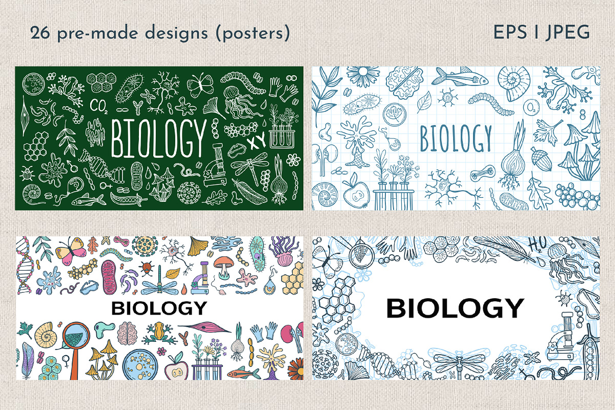 Hand Drawn Doodle Biology Clipart, an Object Graphic by KathrineWatercolor (Photo 4 of 10)
