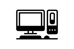 Computer monitor solid icon, a Solid Icon by Creative priyanka