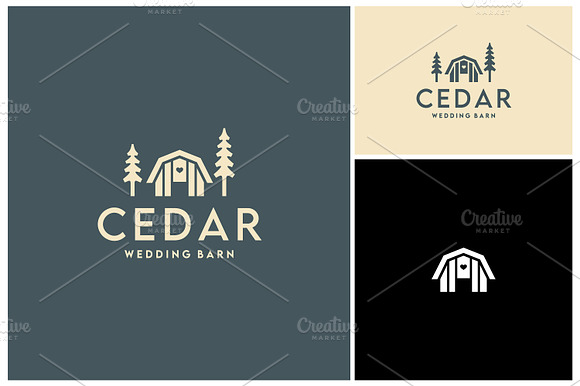 Wooden Cedar Barn Pine Tree Logo preview 2