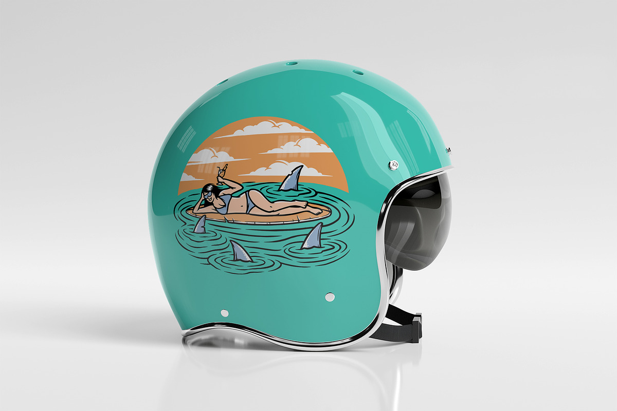Woman surfer lying on surfboard, a Person Illustration by gunaonedesign (Photo 5 of 6)