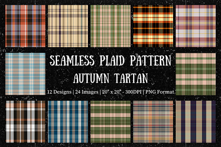 Autumn Seamless Tartan Pattern Set, a Pattern Graphic by Gen Aumonier