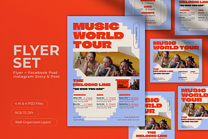 Purple Music World Tour Flyer Set, a Flyer Template by graphicook