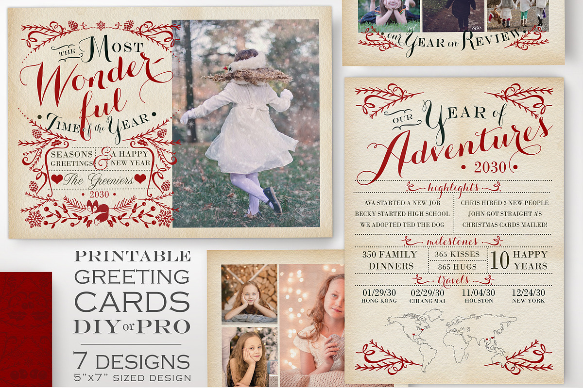 Christmas Photo Card Template, a Card Template by The Geekery Store (Photo 2 of 4)