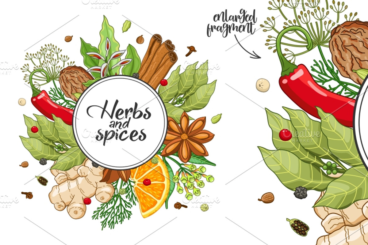 Winter spices and herbs templates, a Food Illustration by Primula`s shop (Photo 3 of 4)