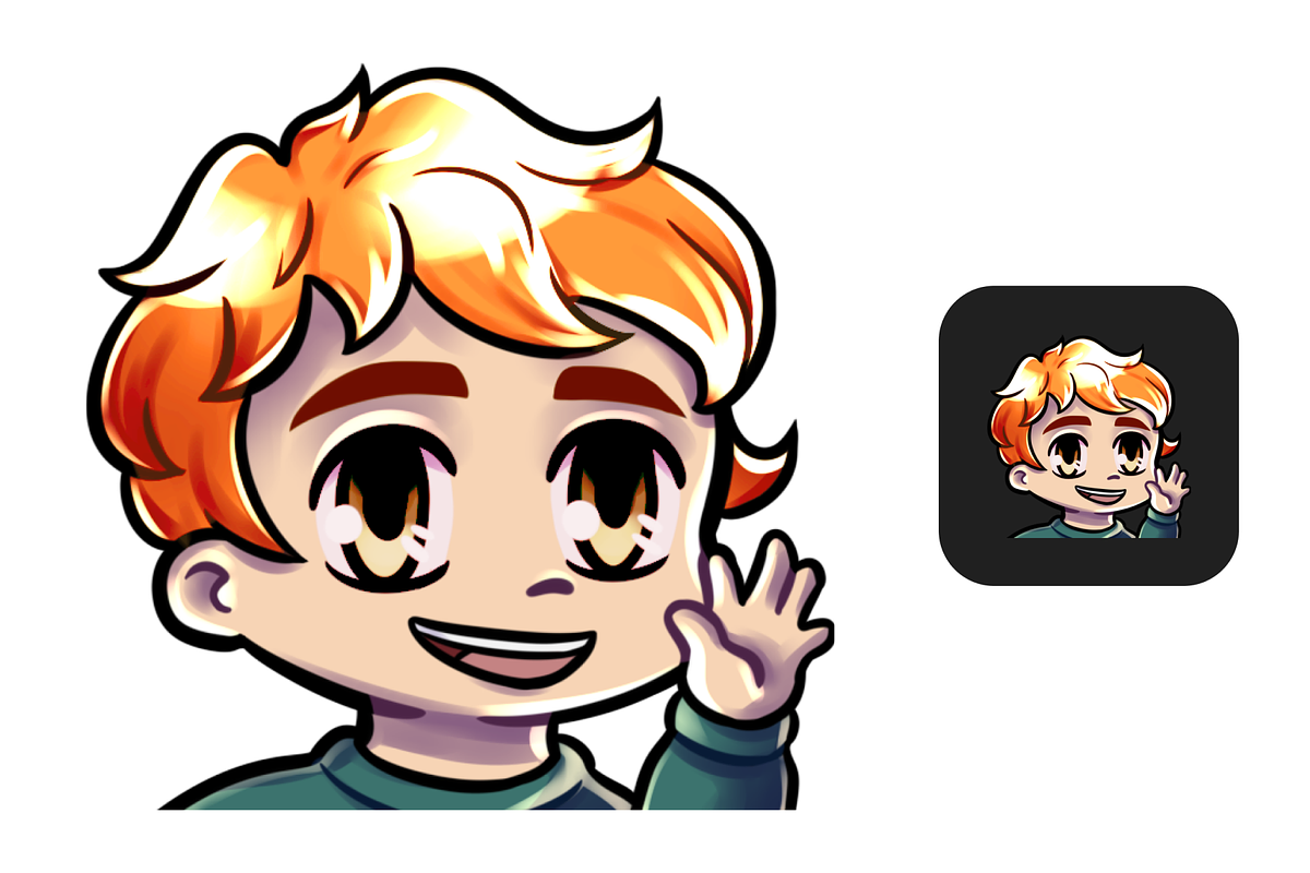 12 Red Hair Chibi Boy Twitch Emotes, an Illustration by Custom Fonts & Patterns (Photo 11 of 12)