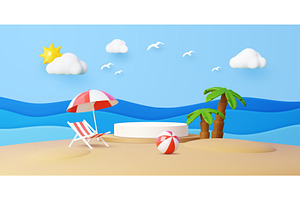 Summer beach podium stage, a Decorative Illustration by Buch&Bee