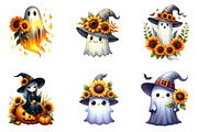 Witchy Sunflower Ghost Halloween, an Illustration by DreamArtGraphic (Thumbnail 5 of 5)