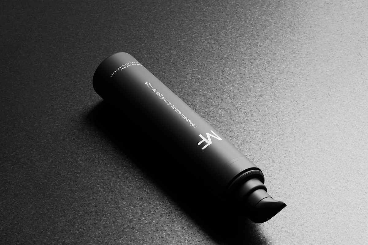 Tall Airless Pump Bottle Mockup, a Packaging Mockup by MockupFree.Net (Photo 8 of 9)