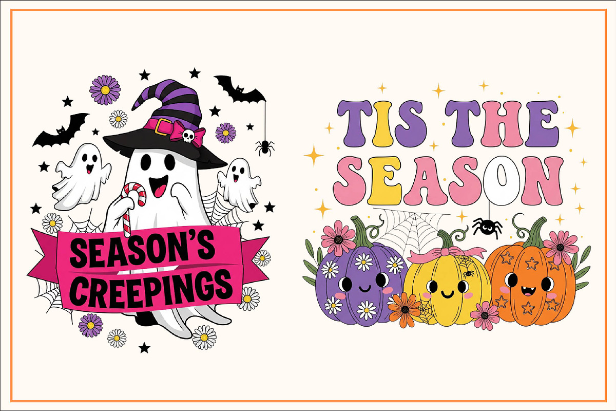 Groovy Halloween Sublimation Bundle, a Work Illustration by Dream Creation (Photo 2 of 11)