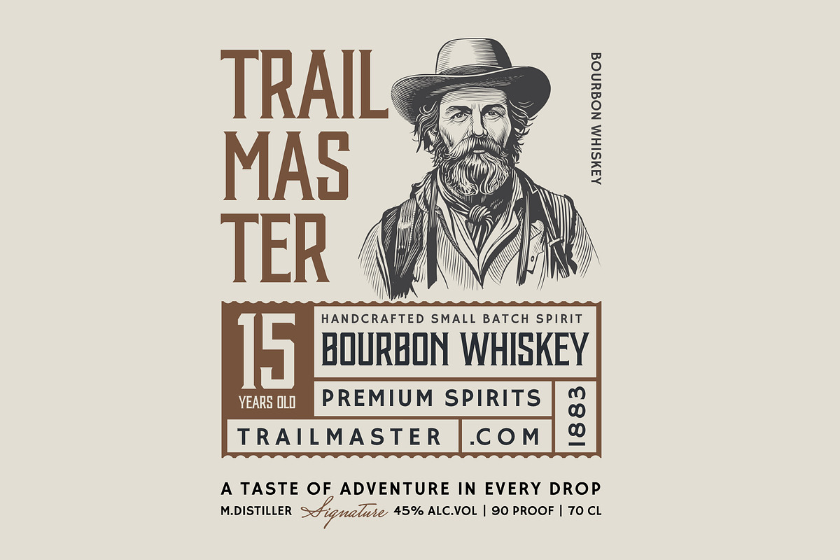 Whiskey Label + Font, a Branding & Logo Template by vatesdesign (Photo 2 of 2)