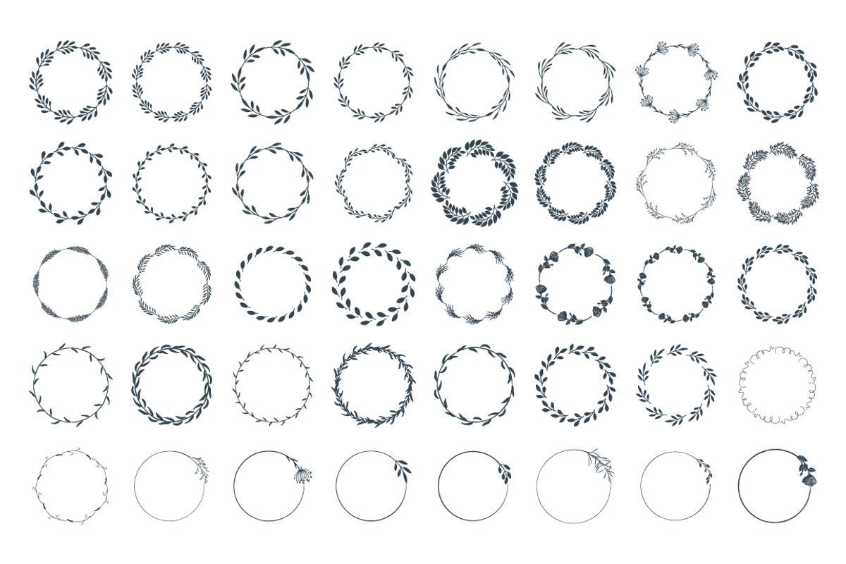 Minimalist botanical wreaths set, an Illustration by Floralis (Photo 2 of 5)