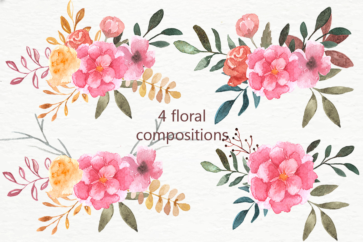 Floral Autumn. Watercolor collection, an Object Graphic by SaharaArt (Photo 4 of 7)