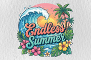 Beach Vacation Sublimation Design, a Seasonal Illustration by DreamPrint404 (Thumbnail 1 of 6)