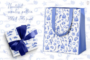 Nautical Toile de Jouy Seamless Patt, a Pattern Graphic by AnaGuziiArt (Thumbnail 4 of 9)