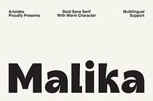 Malika | Warm & Bold Sans Serif Font