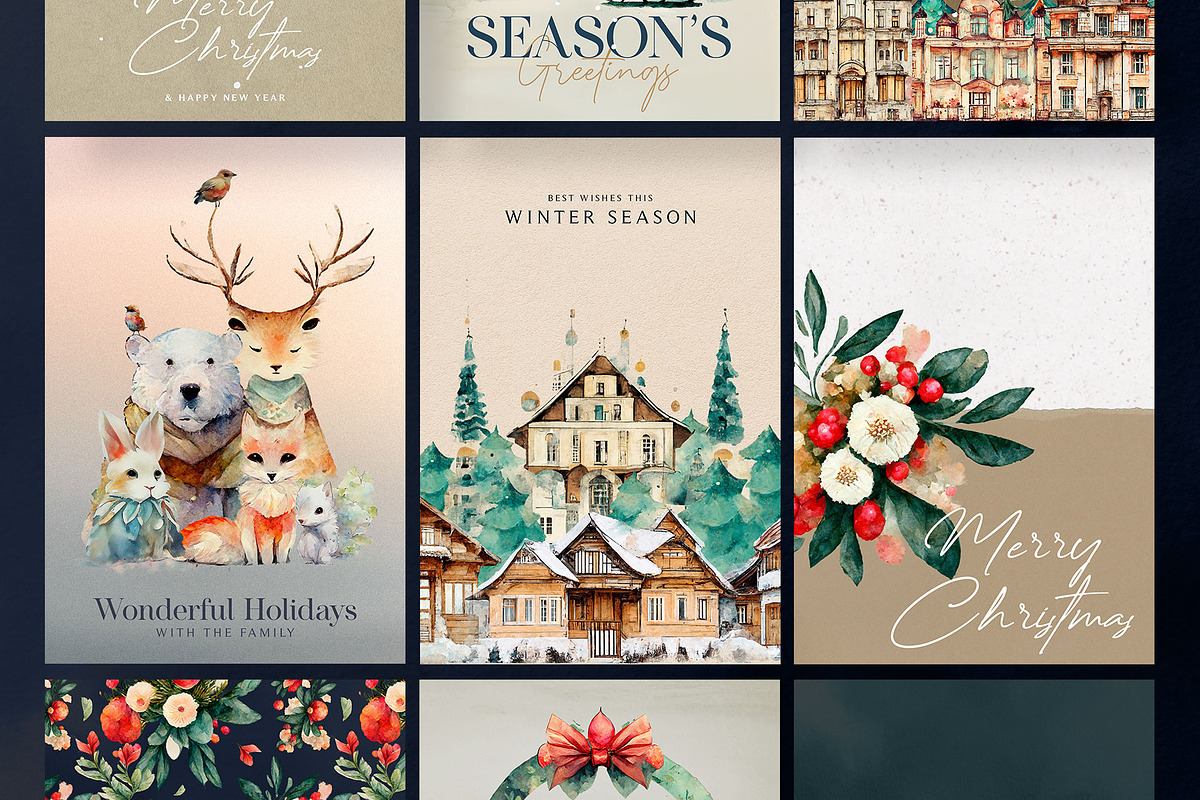 15 Christmas Greeting Card Templates, a Card Template by Graphicdome (Photo 6 of 6)
