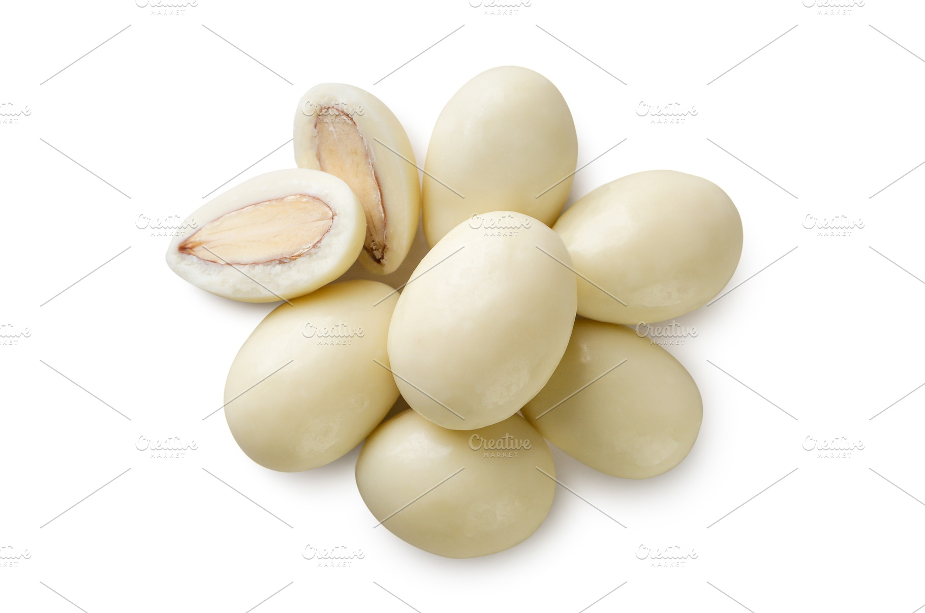 White chocolate covered peanuts and, a Food & Drink Photo by innakreativ